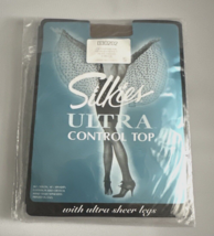 Silkies Ultra Control Top Pantyhose Nylons Spandex Sz Medium Beige Honey... - $12.16
