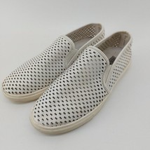 Steve Madden White perforated Slip on Sneakers Size 8 Elastic Insets - $8.60