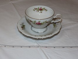 Johann Haviland Bavaria Germany Tea Cup and Saucer Set Pink Rose gold tr... - $20.58