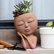 Smiley Face Flower Unique Face Flower Pot for Indoor Outdoor Plants Resin  - $24.99