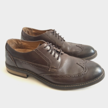 Vionic Bruno Shoes Men 9.5 Brown Leather Wingtip Brogue Lace Up Derby Ox... - $36.41