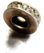 Bead Spacer Vintage Sterling Silver 925 Narrow Simulated Cubic Zirconic ... - $14.84