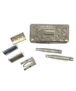 Vintage Gillette Pocket Edition Safety Razor Empire Silver Plate Case &amp; ... - €81,44 EUR