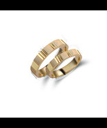 4mm Wedding Band Set-Minimalist Bands-Wedding Band Pair-Custom Gold Rings - $737.14 CAD+