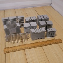 Lot of 9 Aluminum Heat Sinks - Various Sizes - 3.14 pounds total - £22.15 GBP