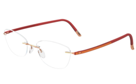 Silhouette Brille Rahmen 5479 20 6055 Gold Rot Cat Eye Rahmenlose 45-19-140 - £176.30 GBP