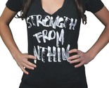 Gods Hands Womens Strength from Within Black V-Neck T-Shirt NWT - $18.01