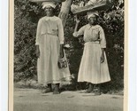 Native Fruit Sellers Postcard Barbados Carrying Bananas on Their Heads - £14.31 GBP