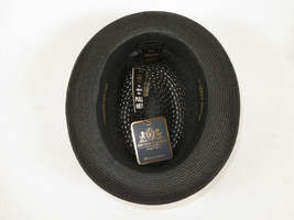 Men's BRUNO CAPELO Stingy Brim Fedora Braid Straw Hat Santa Cruz SC616 Black image 5