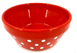 Waechtersbach West Germany Red White Dots Cups Soup Bowl Coupe 6&quot; Large EUC VTG - £21.05 GBP