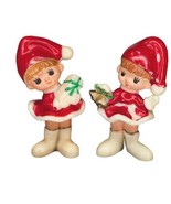 VTG 60s Kitschy Elf Girls Christmas Figurines Miniature Pixie Celluloid ... - $48.29