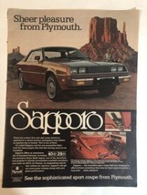 Plymouth Sapporo Car Print Ad vintage pa6 - £6.20 GBP