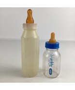 Baby Bottles Infant Feeding Mixed Lot 4 8 Oz Ring Caps Brown Nipple Vint... - $54.24 CAD
