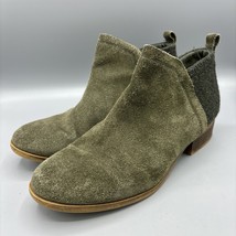 TOMS Deia Green Suede Women’s Ankle Boots Side Zip Womens 8 - $373.62 MXN
