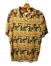 Earthbound Trading Co Men&#39;s Hippie Style Button Up Camp Shirt Size M Flo... - $18.04