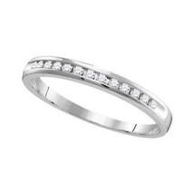 14k White Gold Diamond Band Wedding Single Row Ring - £333.38 GBP