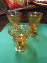 Beautiful Vintage Fostoria &quot;Jamestown&quot; Amber Two Water Goblets And 1 Sherbet - £6.85 GBP