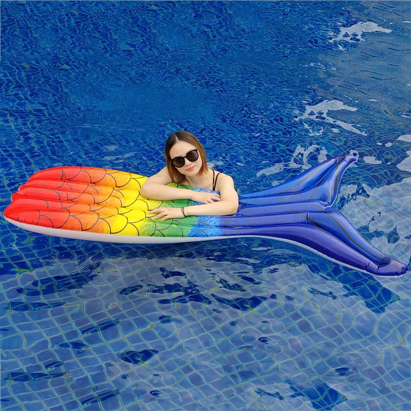 Floating Swimming Ring for Adult Colored Mermaid Inflatable Mattress Floating - £29.64 GBP