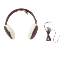 UGG Wired Earmuffs Curly Shearling Cordovan Leather New - £67.18 GBP