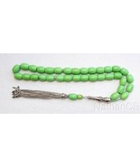 Luxury Prayer Beads Tesbih Lime Turquoise &amp; Sterling - £264.85 GBP