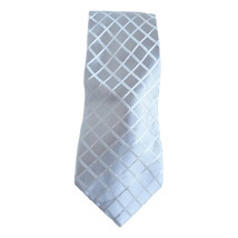 COUNTESS MARA Silver Gray Holiday Grid Silk Woven Classic Tie - $19.99