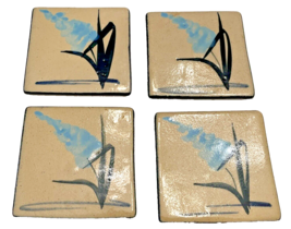 Coasters 4 Labaire Pottery Vintage Handcrafted Rare Stoneware Label Norc... - £15.31 GBP