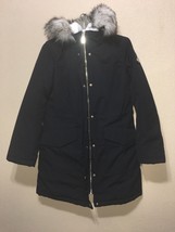 Michael Kors Hooded Faux Fur Trim Coat BLACK JACKET sz XS NEW - £182.44 GBP