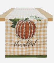 Thanksgiving  Table Runner Embroidered Farmhouse Style 72” x 14” Linens NWT - £13.93 GBP