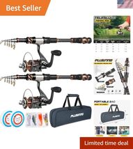 2-Pack Carbon Fiber Fishing Pole with Carrier Case - Perfect Gift for An... - $136.54