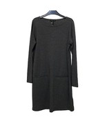 Eileen Fisher Gray Stretch Tencel Fleece Dress Womens Extra Small XS Kni... - £63.86 GBP
