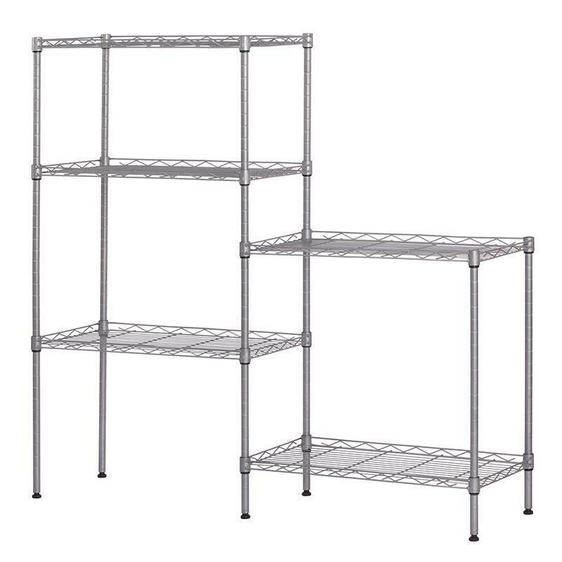 60"x22"x12" Heavy Duty 5Layer Wire Shelving Rack Adjustable Shelf Storage Silver