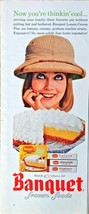 Banquet frozen foods now you&#39;re thinking cool lemon pie 1964 Vintage Pri... - $12.53