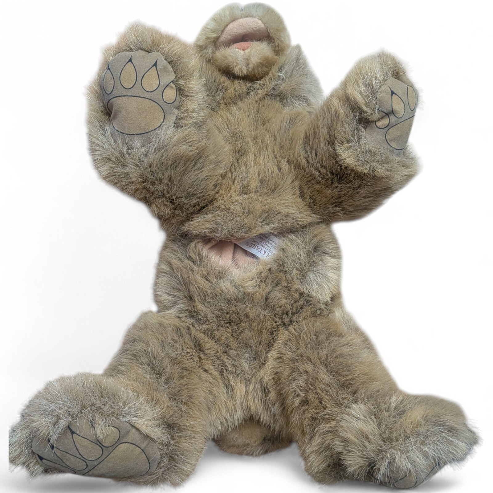 Folkmanis Grizzly Bear Cub Puppet Folktails Folk Tails Stuffed Plush Brown Hand Item image 4