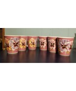 6x Sakura Bob Mackie Pansies Coffee Mug Cup Stoneware Set Of 6 Flower Glass - £21.40 GBP