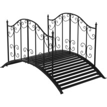 Sturdy Outdoor Rust-Proof 4-Foot Black Metal Arch Garden Bridge - $3,877.91 MXN