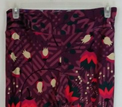 New LuLaRoe Tall &amp; Curvy Leggings Purple With Colorful Tropical Floral Designs - £12.39 GBP