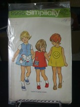 Simplicity 9995 Girl's Dress or Jumper, Top & Shorts Pattern - Size 1 Chest 20 - $10.19