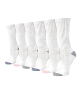 Blue Mountain PL-BB-1046-9-GPN Women&#39;s Cotton Crew Sock,6 Pair,White/Gra... - $31.63 CAD
