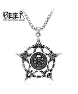 BEIER Gothic / Masonic 316L Stainless Steel Pentagram / Occult Theme Pen... - £16.47 GBP