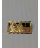 Vintage 1987 &quot;I Love You Dad&quot; USA 22 Collectible Stamp Style Pin USPS JGA - £10.32 GBP