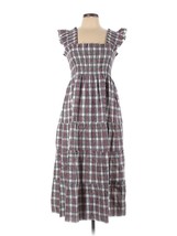 NWT Hill House Ellie Nap Dress in Multi Tartan Plaid Smocked Midi Ruffle L - $148.50