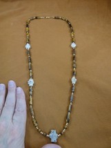 CR510-11 Fairy Stone CHRISTIAN 5 CROSS Lucky Crystal 30&quot; red Tiger eye n... - $120.60