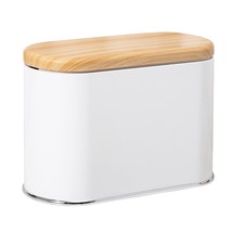 Mini Trash Can With Lid Small Countertop Trash Can With Wood Grain Lid, ... - £23.59 GBP