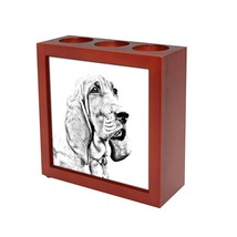 Redbone coonhound - Wooden stand for candles/pens with the image of a dog ! NEW  - £16.07 GBP
