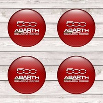 4X50 MM Silikone Stickers FIAT ABARTH 500 domed for wheel rim center caps - £10.22 GBP
