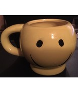 Vintage Retro Yellow Smiley Face Coffee Cup Mug ~ Emoji Smile Tea Cup - £11.69 GBP
