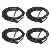 Coiled Wire 4 Pack 8Ft Uncoiled / 1.4Ft Coiled Landline Phone Handset Cable 4P4C - £14.19 GBP