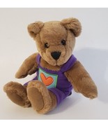 Hallmark Teddy Bear Purple Overalls With Heart 10in - $160.27 MXN