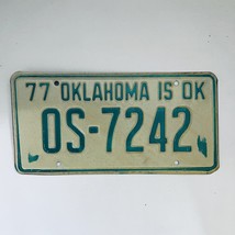 1977 United States Oklahoma Osage County Passenger License Plate OS-7242 - £14.37 GBP