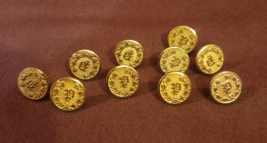 Lot of 10 P Police Brass Button Superior Quality Vintage - £34.02 GBP